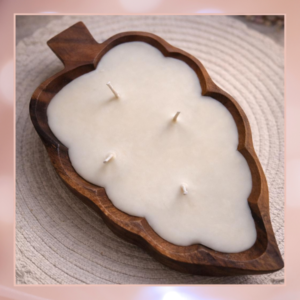 Wooden Leaf Candle