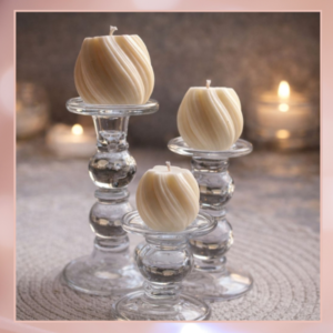 Twist Sculptural Candles on Glass Holders